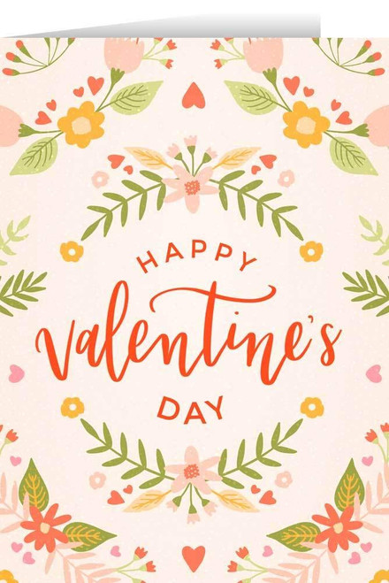 'Happy Valentine's Day' White Valentine's Day Holiday Greeting Card | Single or bundle of 6 (1)
