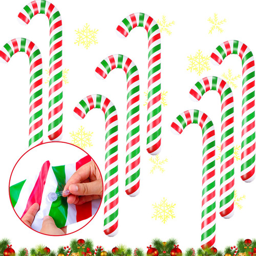 8 Pieces Inflatable Candy Canes Christmas Canes Balloons Outdoor Candy Canes Decoration for Christmas Crafts Decoration Supplies (Green, Red and White) 8 Pieces Inflatable Candy Canes Christmas Canes Balloons Outdoor Candy Canes Decoration for Christmas Crafts Decoration Supplies (Green, Red and White)