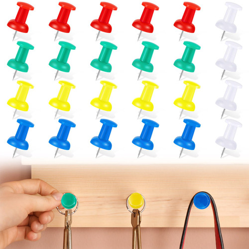 100 Pcs Jumbo Push Pins 1.7 Inch Giant Push Pins Large Wall Pins Plastic Head Steel Point Cork Board Pins Large Thumb Tacks for Cork Board Wall Map Bulletin Board Painting Marking Supplies, Multicolor