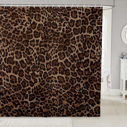 Erosebridal Leopard Print Shower Curtain Cheetah Bath Curtain Geometric Bathroom Shower Curtain Modern Abstract Pattern Bathroom Curtains Waterproof Cloth Fabric for Bathroom Decor 72" W x 84" L