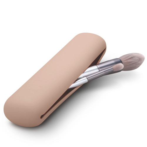 FERYES Travel Makeup Brush Holder, Magnetic Anti-fall Out Silicon Portable Cosmetic Face Brushes Holder, Soft and Sleek Makeup Tools Organizer for Travel-Khaki FERYES Travel Makeup Brush Holder, Magnetic Anti-fall Out Silicon Portable Cosmetic Face Brushes Holder, Soft and Sleek Makeup Tools Organizer for Travel-Khaki