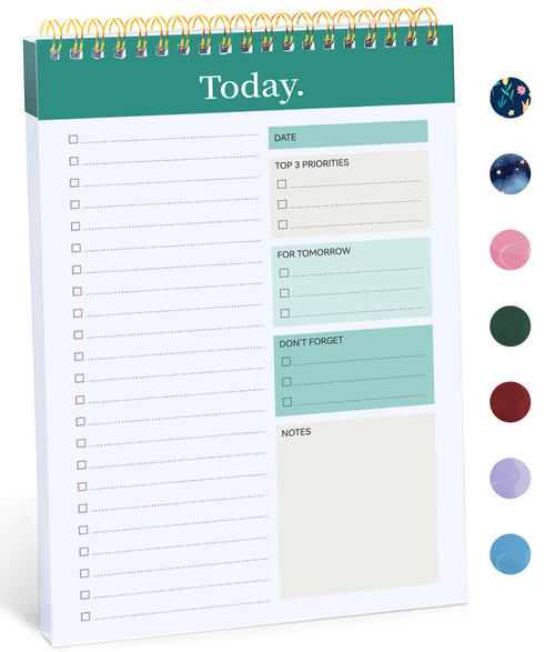 To Do List Pad - To Do List Notebook for Work with 52 Sheets, Undated Daily Planner Perfect for Daily Tasks and Goal Setting, To Do List Notepad Suitable for Office, Home and School-Greenery Sway