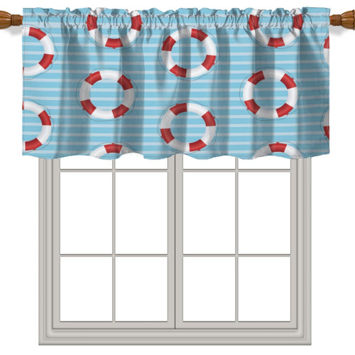 Fanjanmey Ocean Theme Valance Curtain,sea Theme Pattern Kitchen Curtains Rod Pocket Window Treatment Valance for Bathroom Basement,Baby Blue,52 x 18 in Fanjanmey Ocean Theme Valance Curtain,sea Theme Pattern Kitchen Curtains Rod Pocket Window Treatment Valance for Bathroom Basement,Baby Blue,52 x 18 in