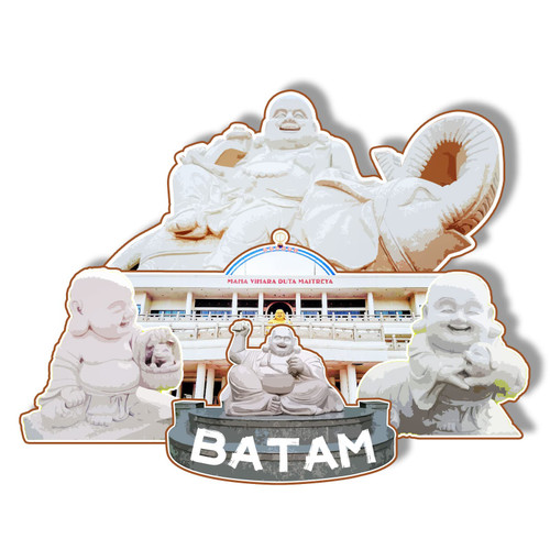 Batam Indonesia Wooden Magnet 3D Fridge Magnets Travel Collectible Souvenirs Decorations Handmade Crafts
