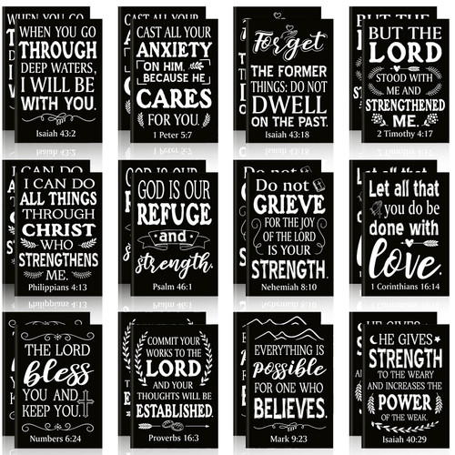 24 Pcs Bible Verse Notebook Religious Motivational Notepads Small Pocket Journal Inspirational Notepads Christian Scripture Notebooks for Office School Travel Supplies, 3.5 x 5 Inch