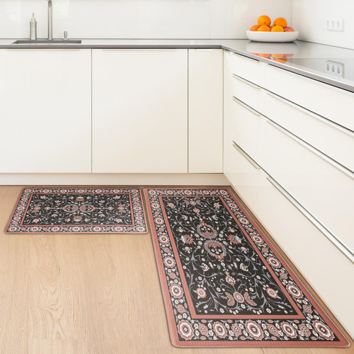 Anti Fatigue Kitchen Mats for Floor 2 Piece, Washable Kitchen Rugs and Mats Anti Fatigue Floor Mat?Kitchen Rugs Non Slip Waterproof Kitchen Mat Set, Kitchen Standing Mats for Kitchen, Sink, Laundry