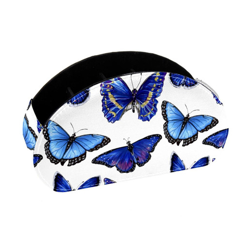 Lyetny Desktop Pen & Pencil Storage Cups Blue Butterfly Pen Organizer Makeup Brush Holders Pencil Cup for Office College Home