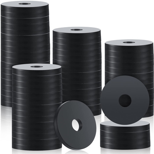Tondiamo Rubber Washer Heavy Duty Abrasion Resistant Rubber, 1 OD x 1/4 ID x 1/8 Thickness Rubber Flat Washer Flat Rubber Grommets Black Rubber Washers for Bolts Spacers, Vibration Suppression (200)