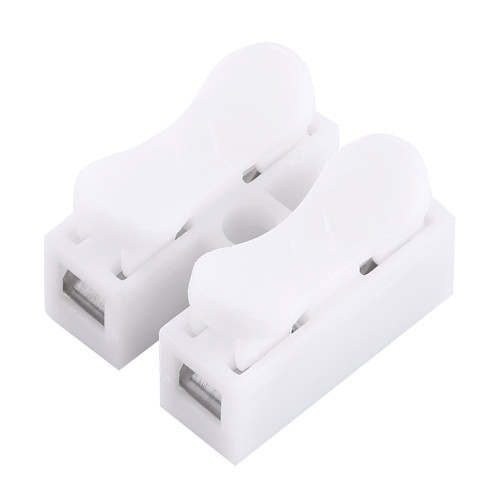 100Pcs Push Quick Connector Wire Connectors for Connecting Junction Terminals,White 2 Pin Wire Clamp Terminal Block Connector 10A 220V