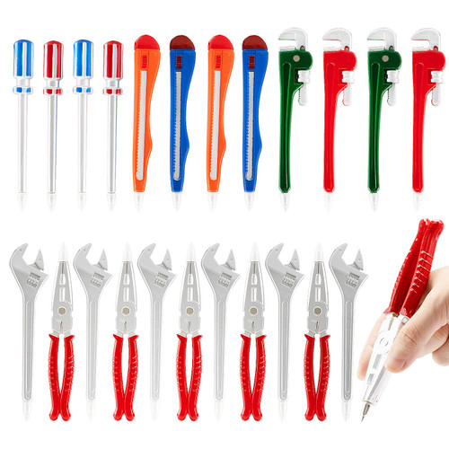 Exasinine 30 Pcs Creative Repair Tools Ballpoint Pen Wrench Screwdriver Pen Novelty Pens Fun Pens for Student and School Supplies (Colors Come at Random)
