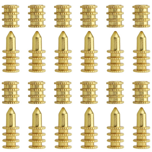 Table Pin FMHXG 12 Sets Gold Metal Table Pins Dowels, Table Bolt Sleeve Connectors, Table Leaf Pins Dowels with Sockets, Table Top Leaf Alignment Pins, Table Bolt Sleeve Connector