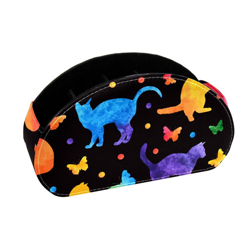 Lyetny Desktop Pen & Pencil Storage Cups Watercolor Cats And Butterflies Pen Organizer Makeup Brush Holders Pencil Cup for Office College Home