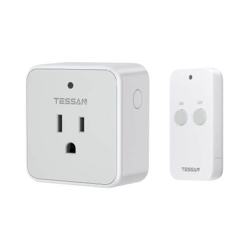 Remote Control Outlet, TESSAN Wireless Remote Light Switch, On Off Switch Plug for Lights, Lamps, Fans, Household Appliances, 100ft RF Range, 15A/1875W(1 Remote + 1 Outlet) Remote Control Outlet, TESSAN Wireless Remote Light Switch, On Off Switch Plug for Lights, Lamps, Fans, Household Appliances, 100ft RF Range, 15A/1875W(1 Remote + 1 Outlet)