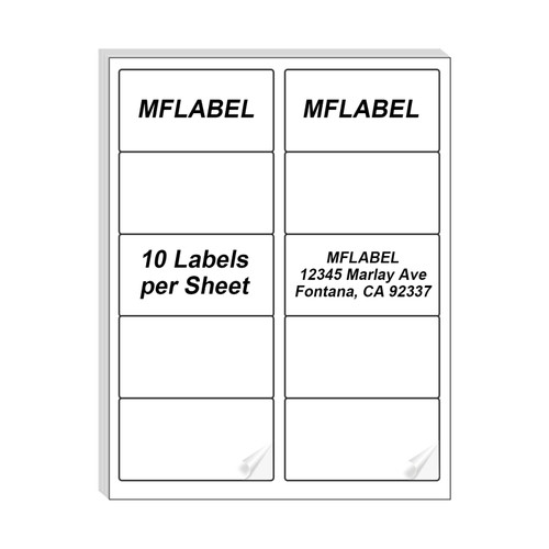 MFLABEL 2x4 Labels, 10-UP Shipping Address Labels, 500 Labels,50 Sheets Labels for Printer, Internet Mailing Shipping Labels, Label Stickers, 2" x 4" FBA Labels for Laser/Inkjet Printer