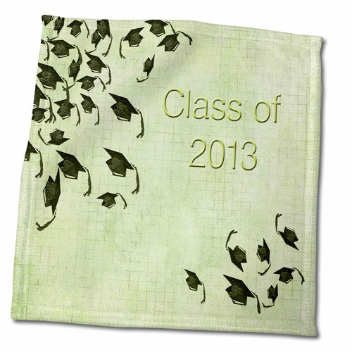 3dRose Graduation Caps in The Air, Square Textured Design, Green - Towels (twl-101987-3) 3dRose Graduation Caps in The Air, Square Textured Design, Green - Towels (twl-101987-3)