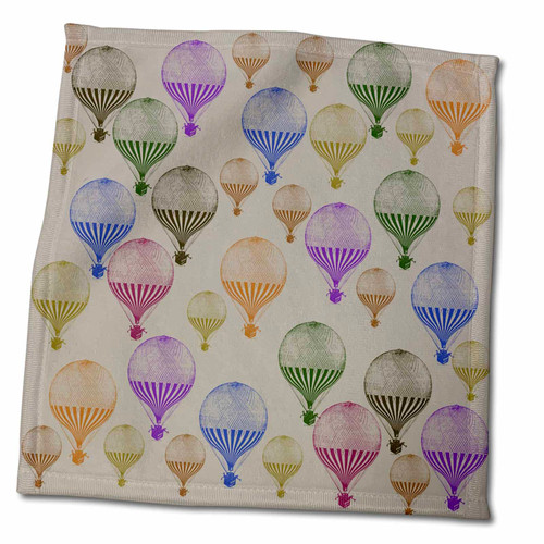 3dRose PS Vintage - Vintage Colorful Hot Air Balloons - Towels (twl-110310-3)