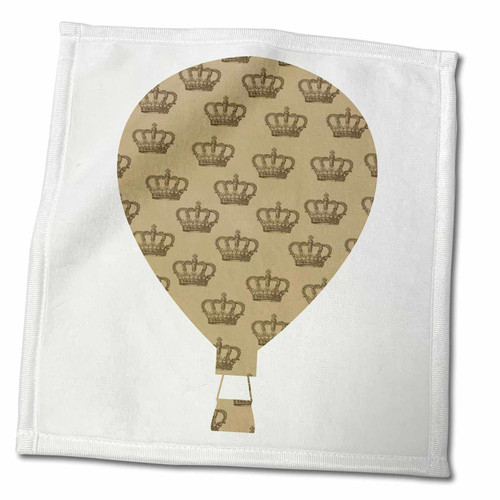 3dRose PS Vintage - Hot air Balloons Vintage Crowns - Towels (twl-123321-3)