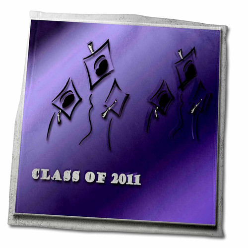 3dRose Beverly Turner Graduation Design - Caps in The Air 2011 Purple - Towels (twl-16359-3) 3dRose Beverly Turner Graduation Design - Caps in The Air 2011 Purple - Towels (twl-16359-3)