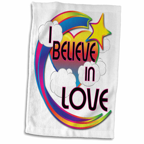 3dRose I Believe in Love Cute Believer Design - Towels (twl-166657-1)