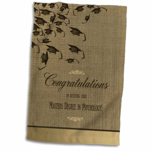 3dRose Masters Degree in Psychology Graduation Congratulations, Caps on... - Towels (twl-172662-1)