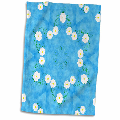3dRose Blue Butterfly Daisy Flower Star Pattern - Towels (twl-185055-1) 3dRose Blue Butterfly Daisy Flower Star Pattern - Towels (twl-185055-1)