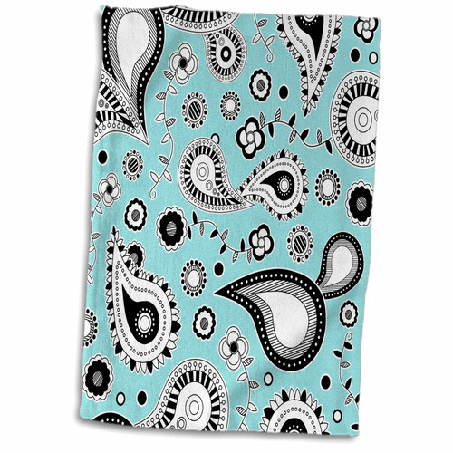 3dRose Colorful Paisley Pattern - Blue - Towels (twl-185458-1)