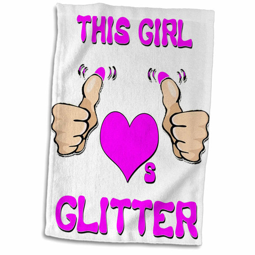 3dRose This Girl Loves Glitter - Towels (twl-185693-1)