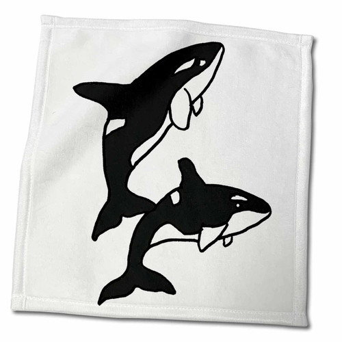 3dRose All Smiles Art at The Beach - Fun Killer Whales Leaping in The Air - Towels (twl-196241-3)