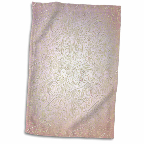 3dRose A elegant vintage floral damasks in pink and yellow - Towels (twl-201085-1)