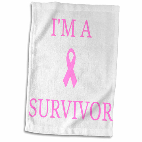 3dRose Breast Cancer im a Survivor Pink Letters with Pink Bow - Towels (twl-201842-1)