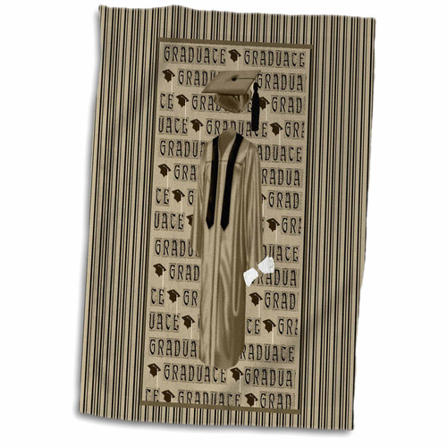 3dRose Graduation Gown, Cap, and Diploma, Sepia - Towels (twl-203282-1) 3dRose Graduation Gown, Cap, and Diploma, Sepia - Towels (twl-203282-1)