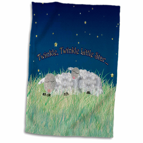 3dRose Twinkle Twinkle Little Star Sleeping Sheeping - Towels (twl-210601-1)