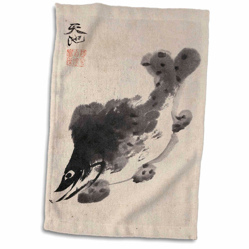 3dRose Florene - Asian Art - Vintage Chinese Fish Art From Ming Dynasty - Towels (twl-212679-1)