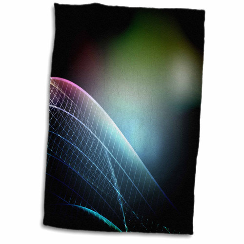 3dRose Shimmering Black, Aqua, and Green Background With Shimmering Mesh - Towels (twl-213733-1)