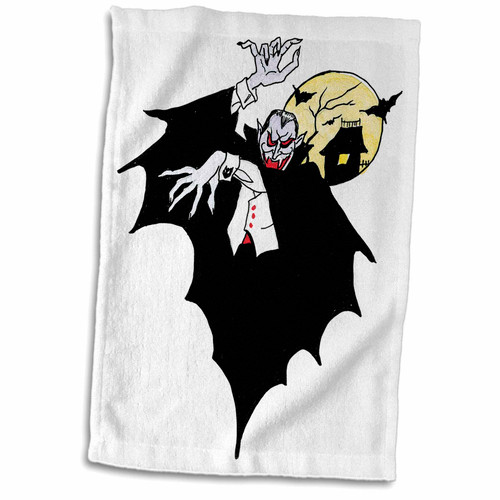 3dRose Anne Marie Baugh - Halloween - Scary Halloween Dracula Illustration - Towels (twl-216794-1)