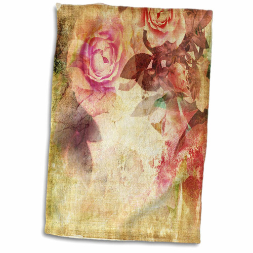 3dRose Pretty Pink Vintage Roses On A Sepia and Rose Grunge Background - Towels (twl-222250-1) 3dRose Pretty Pink Vintage Roses On A Sepia and Rose Grunge Background - Towels (twl-222250-1)
