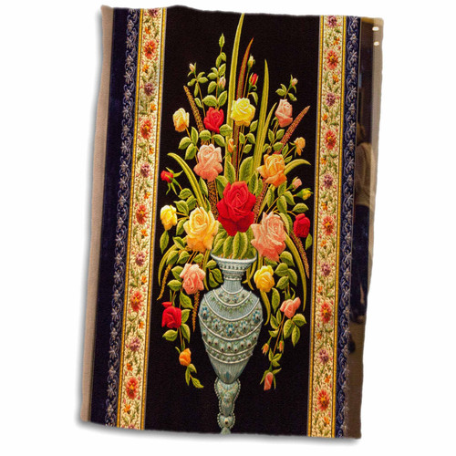 3dRose Danita Delimont - Textiles - Floral embroidery. Agra. - Towels (twl-225682-1)