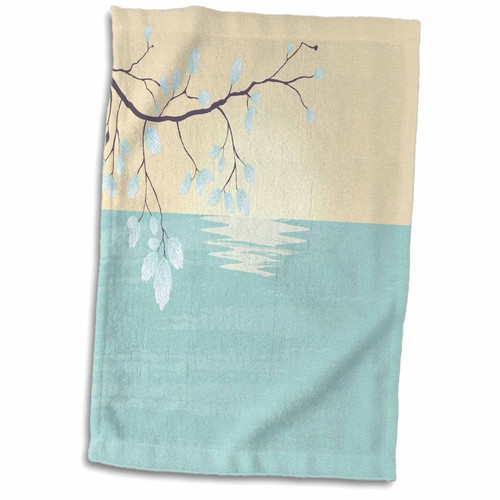 3dRose Light Blue Tranquil Lake With A Branch - Towels (twl-236120-1)