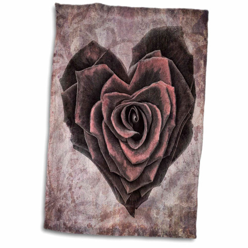 3dRose Sven Herkenrath Love - Vintage Roses of Love in Heart Style - Towels (twl-240196-1)