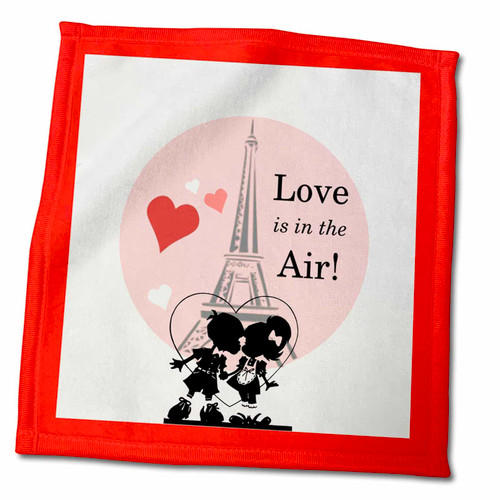 3dRose Image of Adorable Paris Love in Air Silhouette - Towels (twl-240749-3)