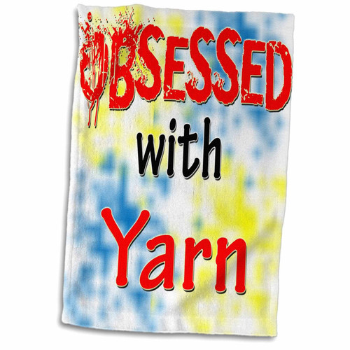 3dRose Blonde Designs Obsessed with - Obsessed with Yarn - Towels (twl-241843-1)