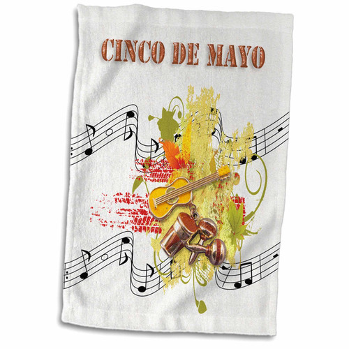 3dRose Cinco de Mayo Maracas, Guitar, Bongos, Musical Notes Abstract, on... - Towels (twl-244234-1)