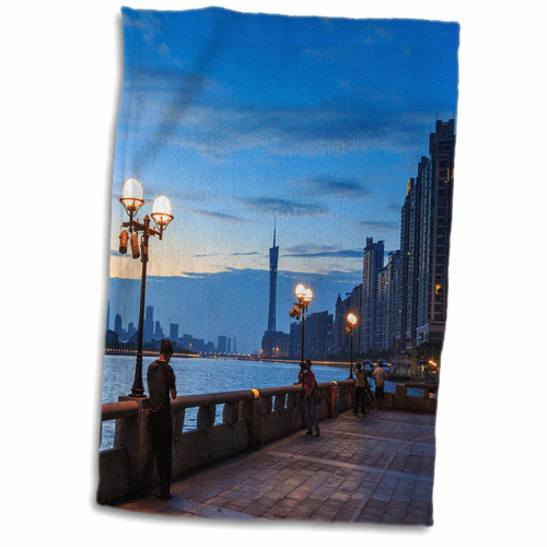 3dRose View Along Pearl River of Skyline from Yacht Club, Guangzhou, China - Towels (twl-247353-1)