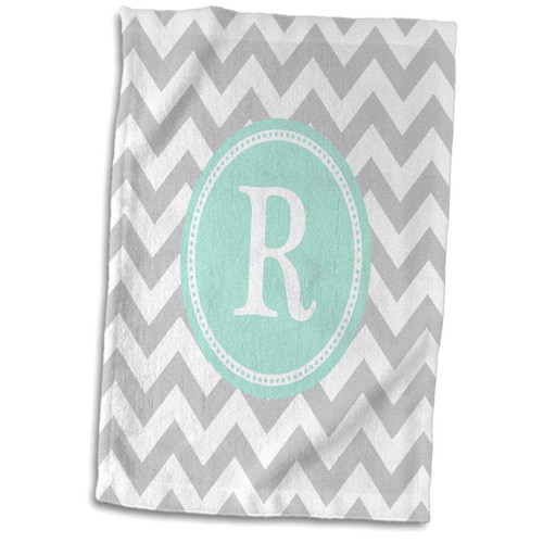 3dRose Letter R Grey and White Chevron with Mint Monogram Personal Initial R - Towels (twl-316343-1) 3dRose Letter R Grey and White Chevron with Mint Monogram Personal Initial R - Towels (twl-316343-1)