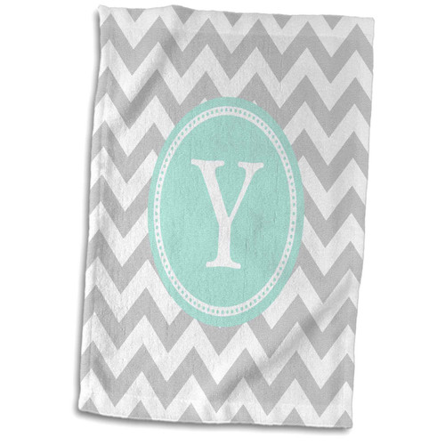 3dRose Letter Y Grey and White Chevron with Mint Monogram Personal Initial Y - Towels (twl-316349-1) 3dRose Letter Y Grey and White Chevron with Mint Monogram Personal Initial Y - Towels (twl-316349-1)