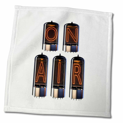 3dRose On Air Vacuum Tube Decorated Text of Orange Color, White Background - Towels (twl-339925-3)
