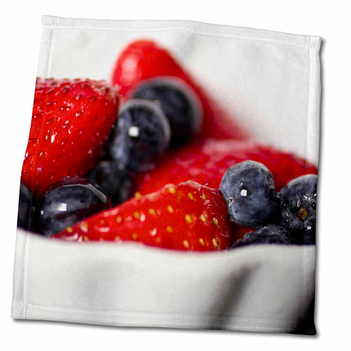3dRose Danita Delimont - Fruits - Bowl of Blueberries and Strawberries. - Towels (twl-344984-3)