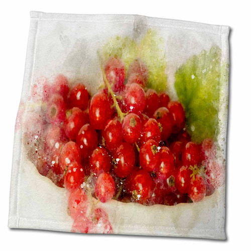 3dRose Bowl of Berries Image of Watercolor - Towels (twl-349409-3)