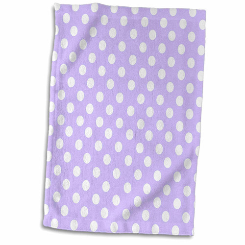 3dRose White Polka Dot Pattern on Lilac Purple - Retro Vintage Style Girly... - Towels (twl-56689-1)