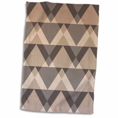 3dRose Boehm Graphics Pattern - Warm Grey Triangles Pattern - Towels (twl-62983-1)